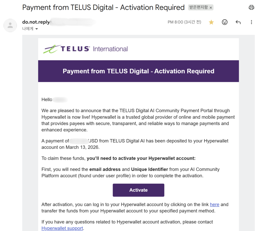 Telus Hyperwallet Activate